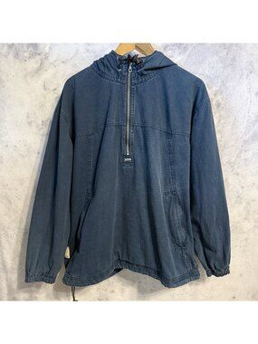 TOG24 Anorak Jacket Blue Hooded 1/2 Zip Outdoor Performance Mens Small S